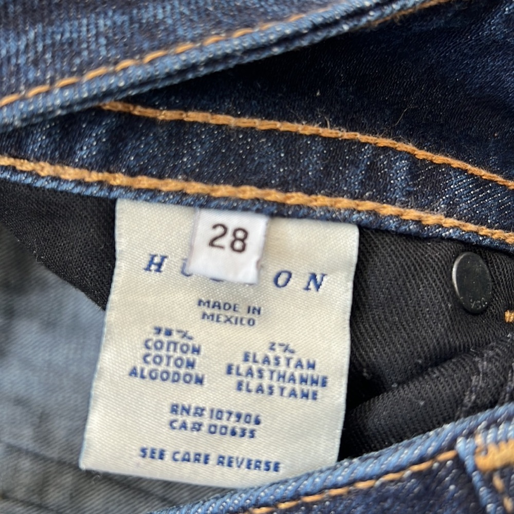 Hudson Jeans, size 28 bootcut, back flap pockets, dark wash EUC - Picture 7 of 16